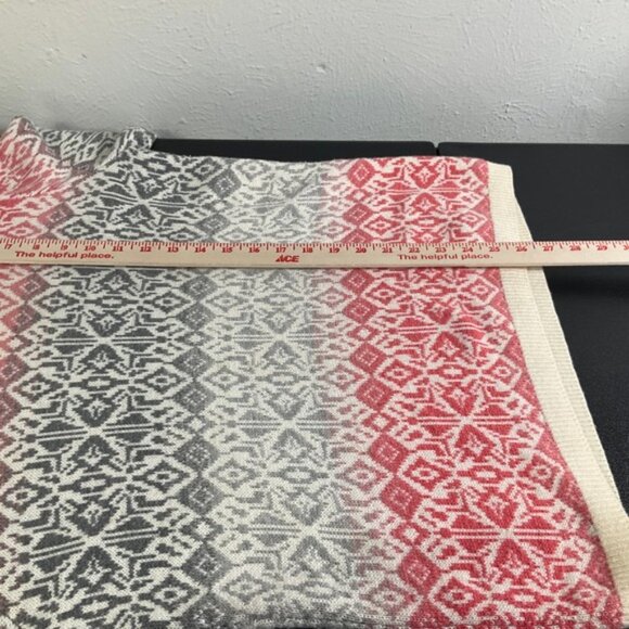 Talbots Womens Sweater Sz L Coral Gray White Lambswool Blend Fair Isle Pullover - Picture 7 of 8